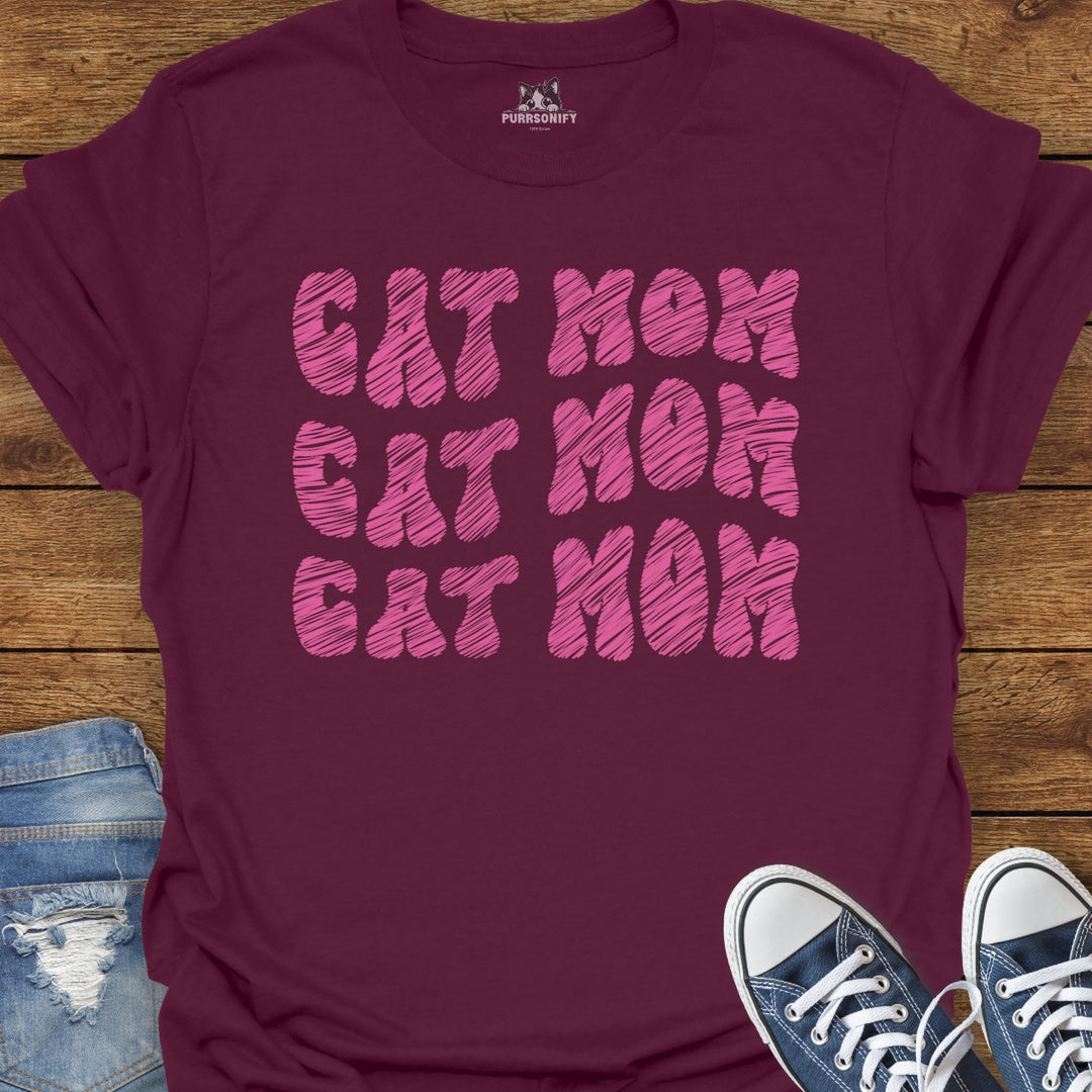 Cat Mom Repeat T-Shirt