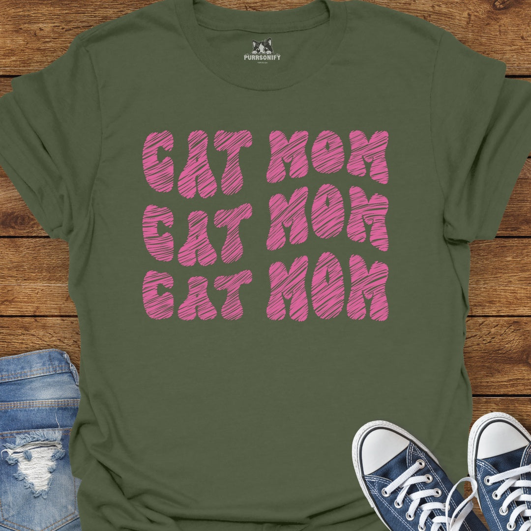 Cat Mom Repeat T-Shirt