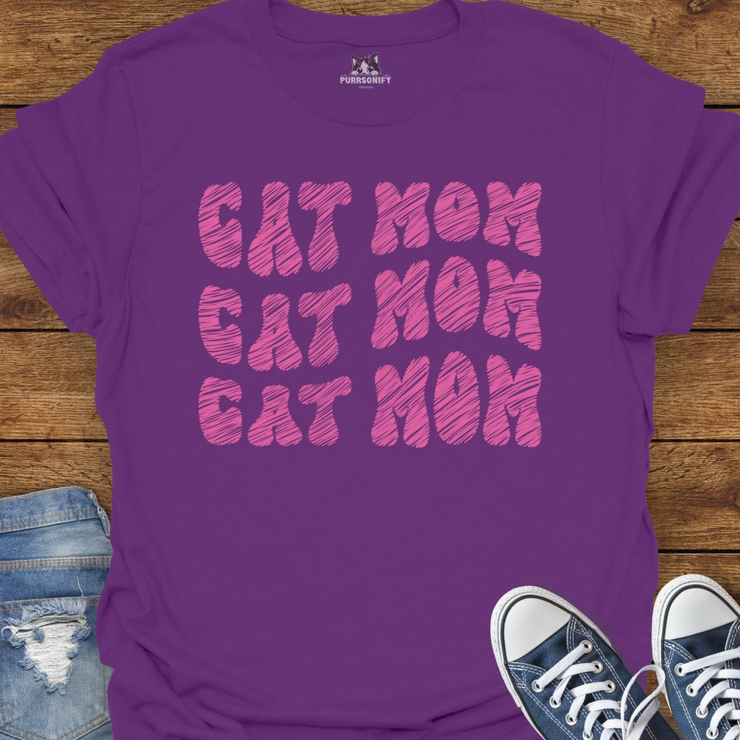 Cat Mom Repeat T-Shirt