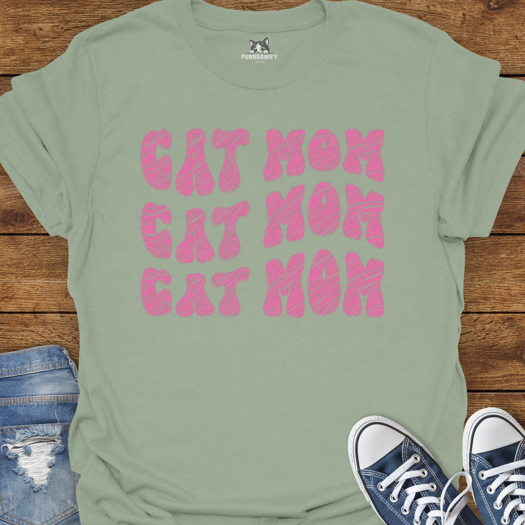 Cat Mom Repeat T-Shirt