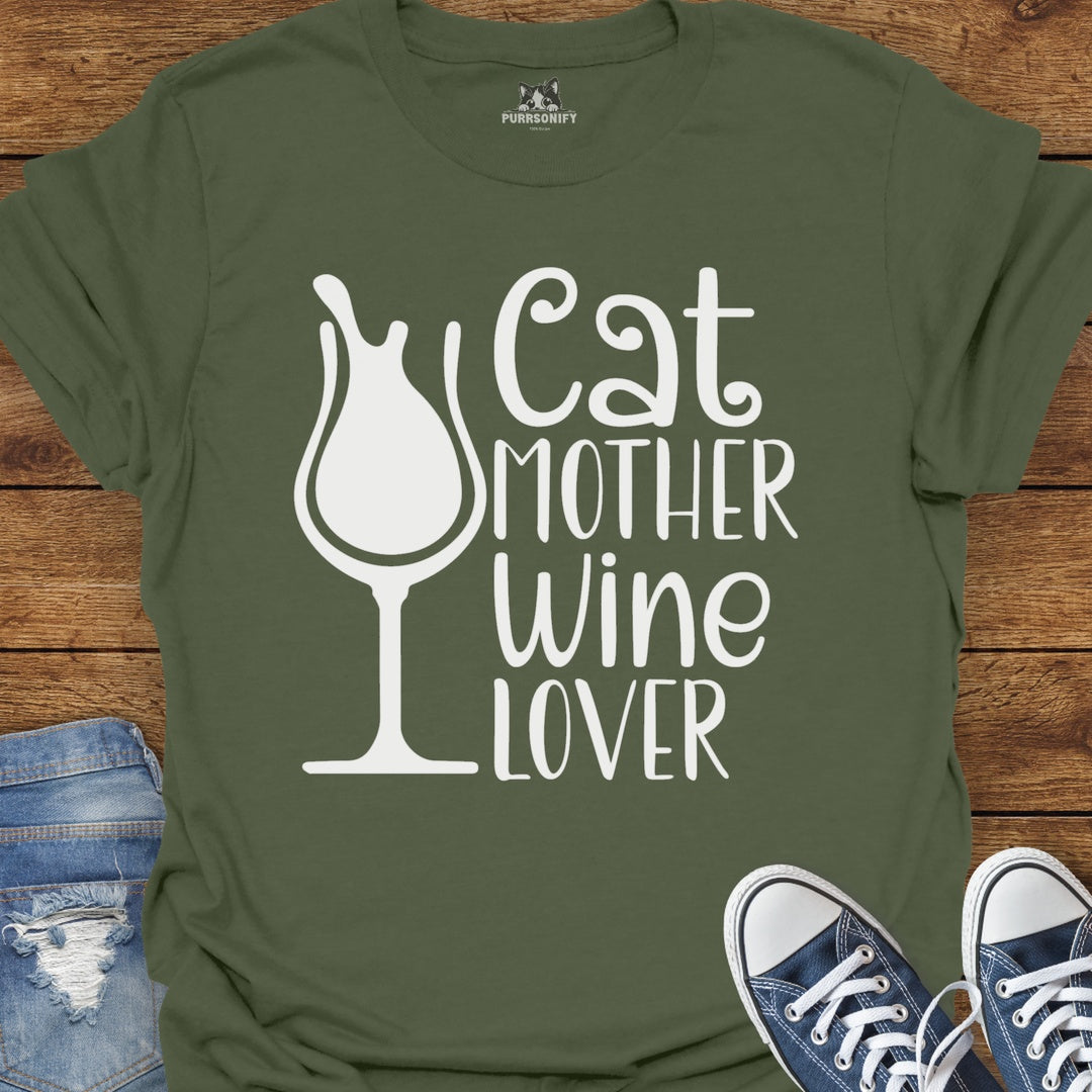 Cat Mother Wine Lover T-Shirt