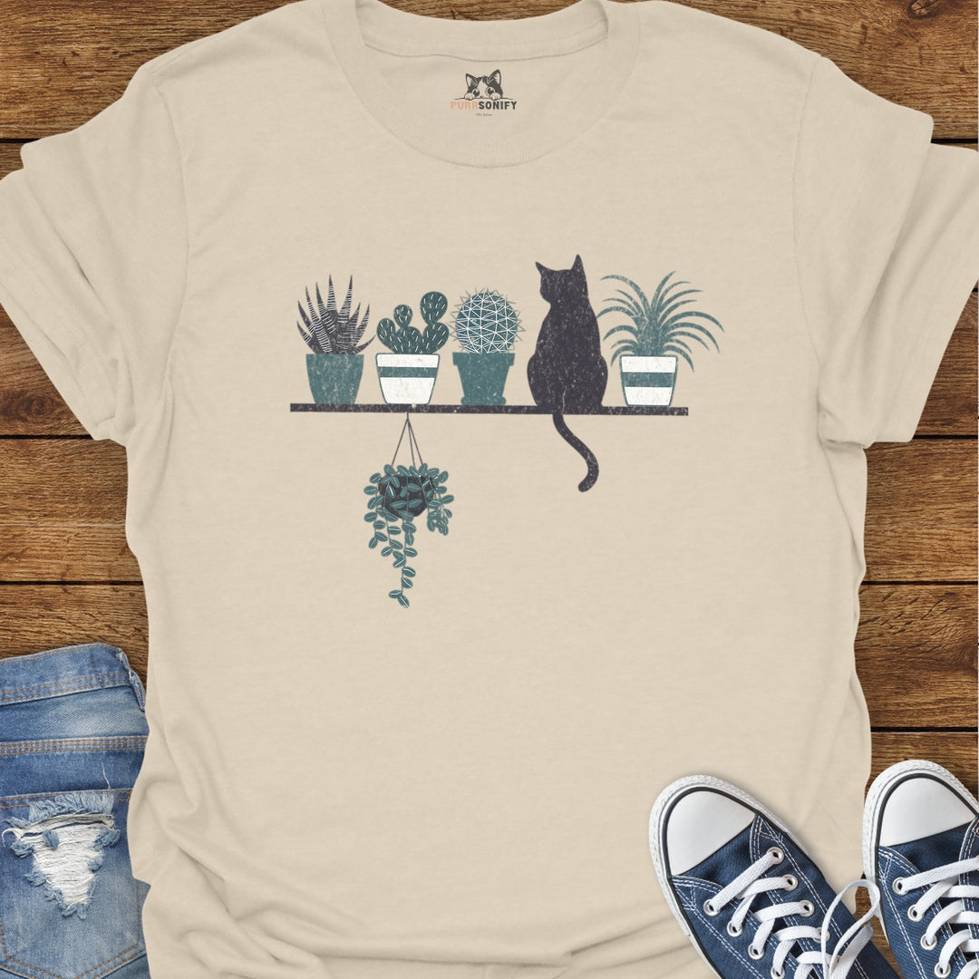 Plant Shelf Cat T-Shirt