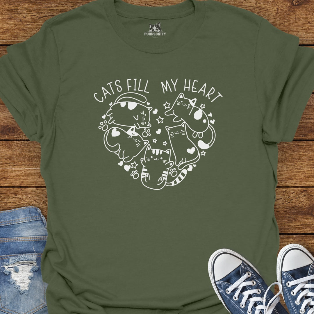 Cats Fill My Heart T-Shirt