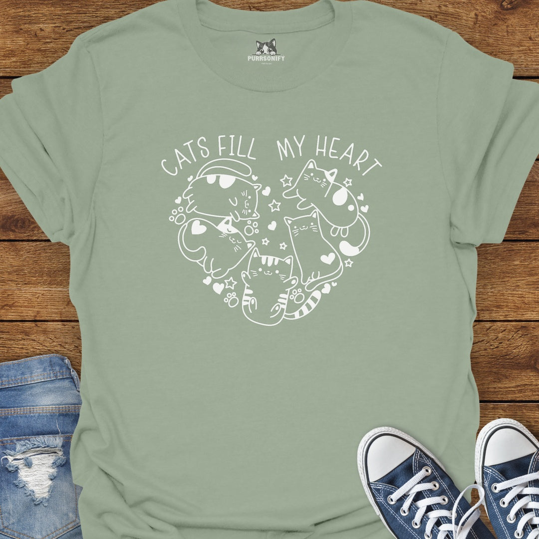 Cats Fill My Heart T-Shirt