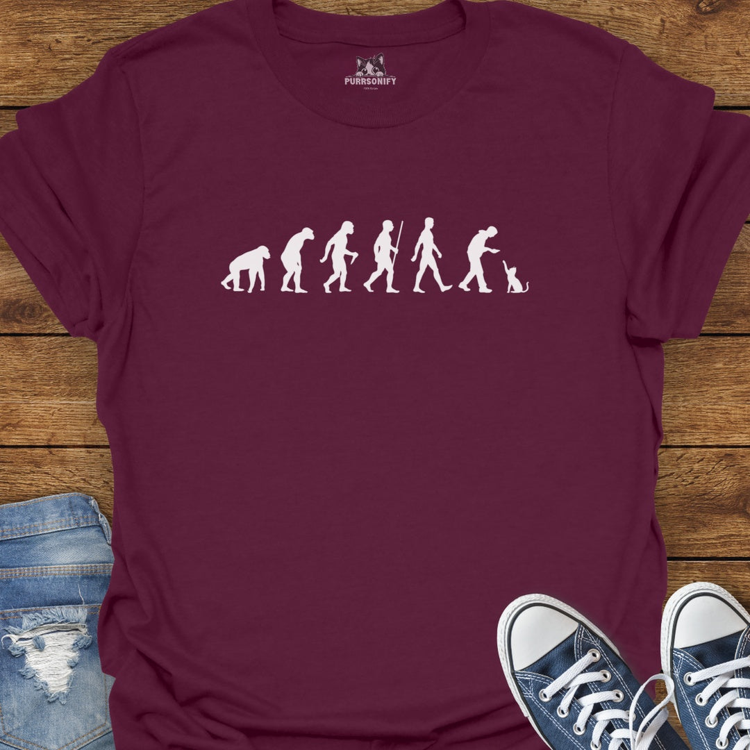 Human Evolution as Seen by Cats T-Shirt