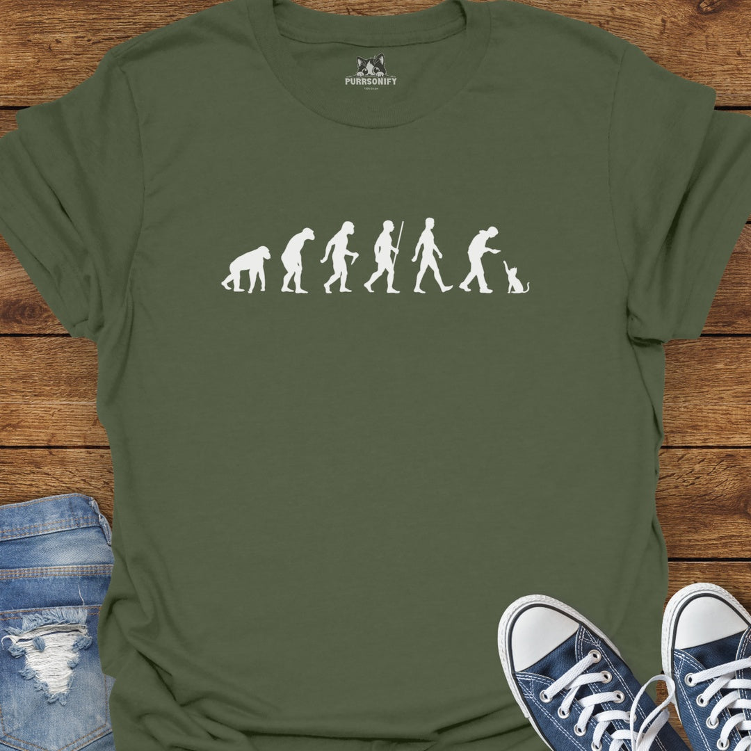 Human Evolution as Seen by Cats T-Shirt