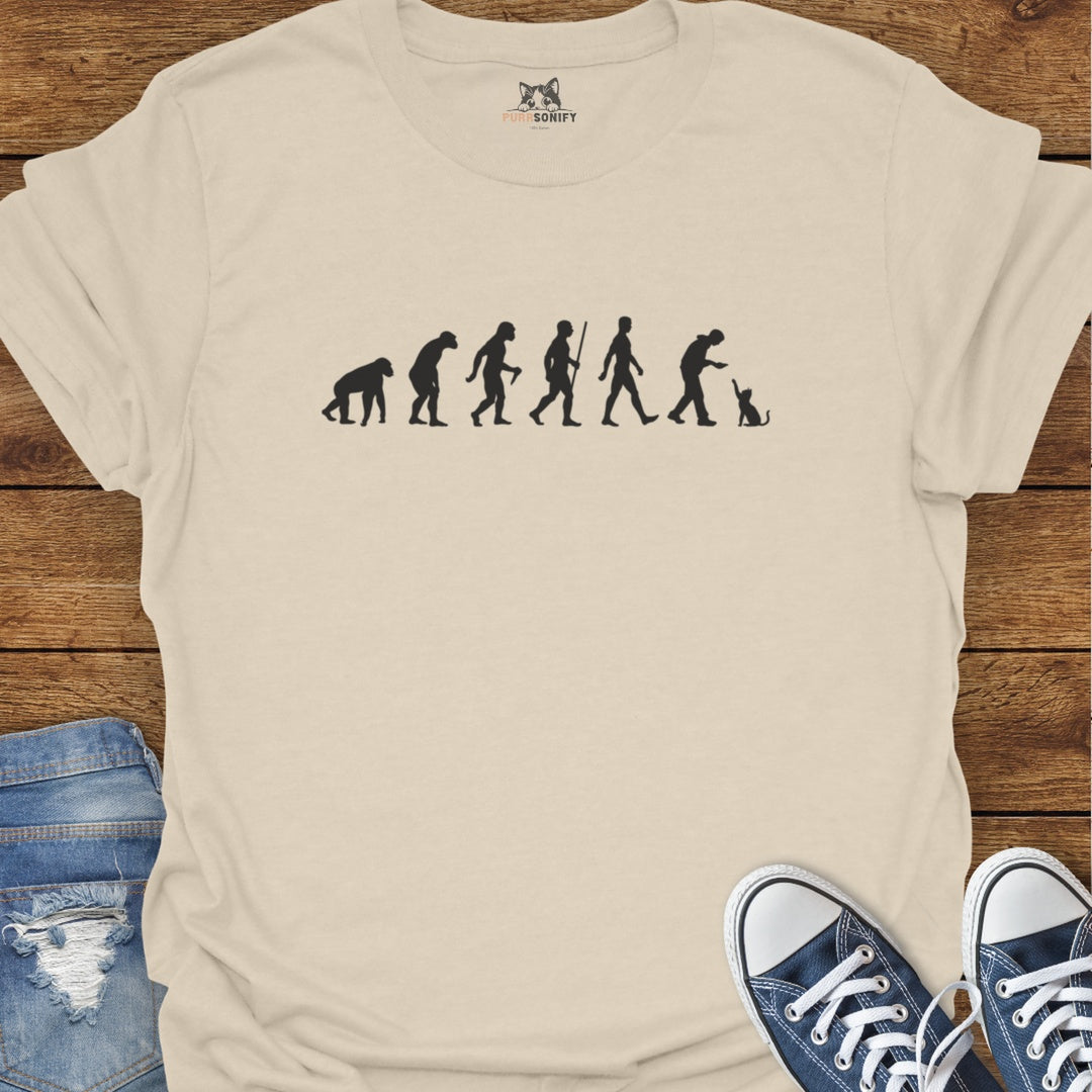 Human Evolution as Seen by Cats T-Shirt