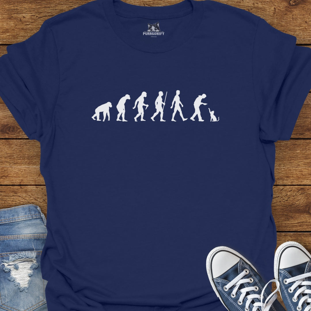 Human Evolution as Seen by Cats T-Shirt