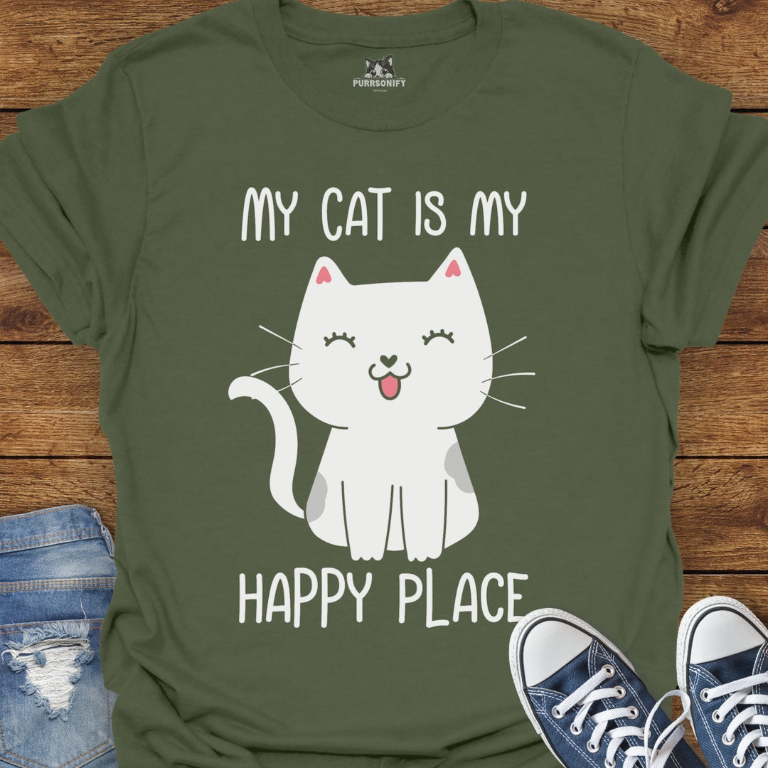 My Cat is my Happy Place T-Shirt