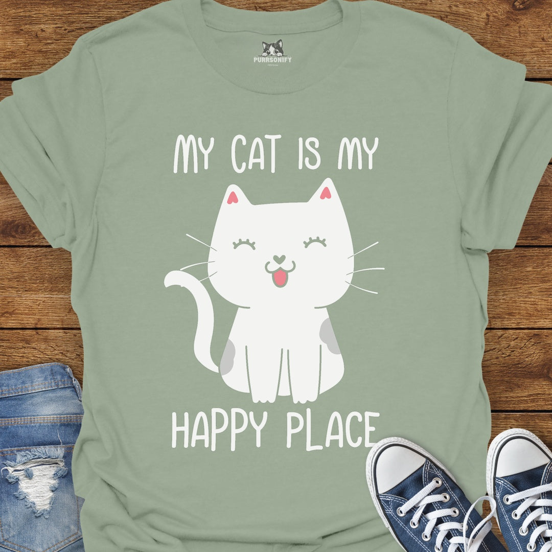 My Cat is my Happy Place T-Shirt