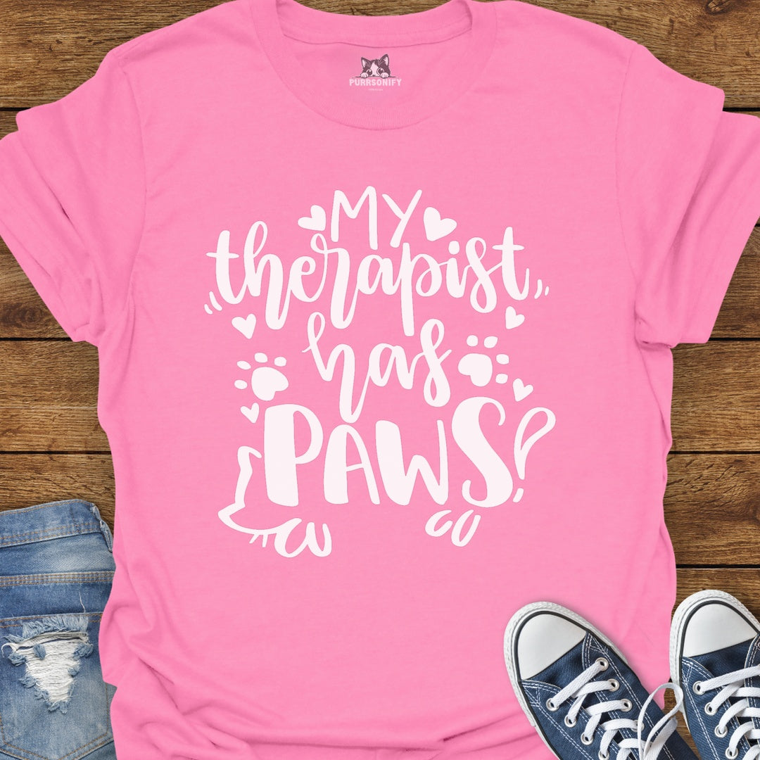 My Therapist Has Paws Cat T-Shirt
