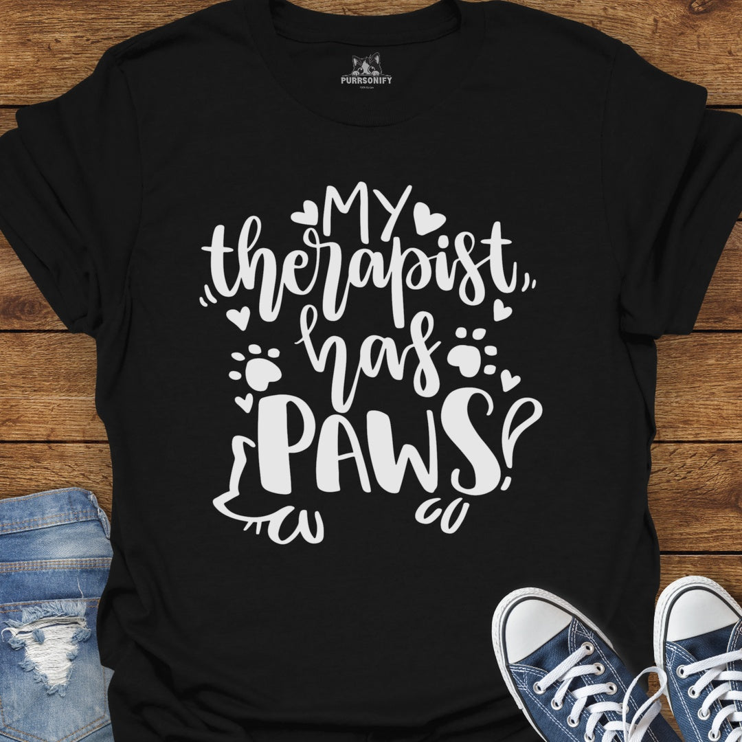 My Therapist Has Paws Cat T-Shirt