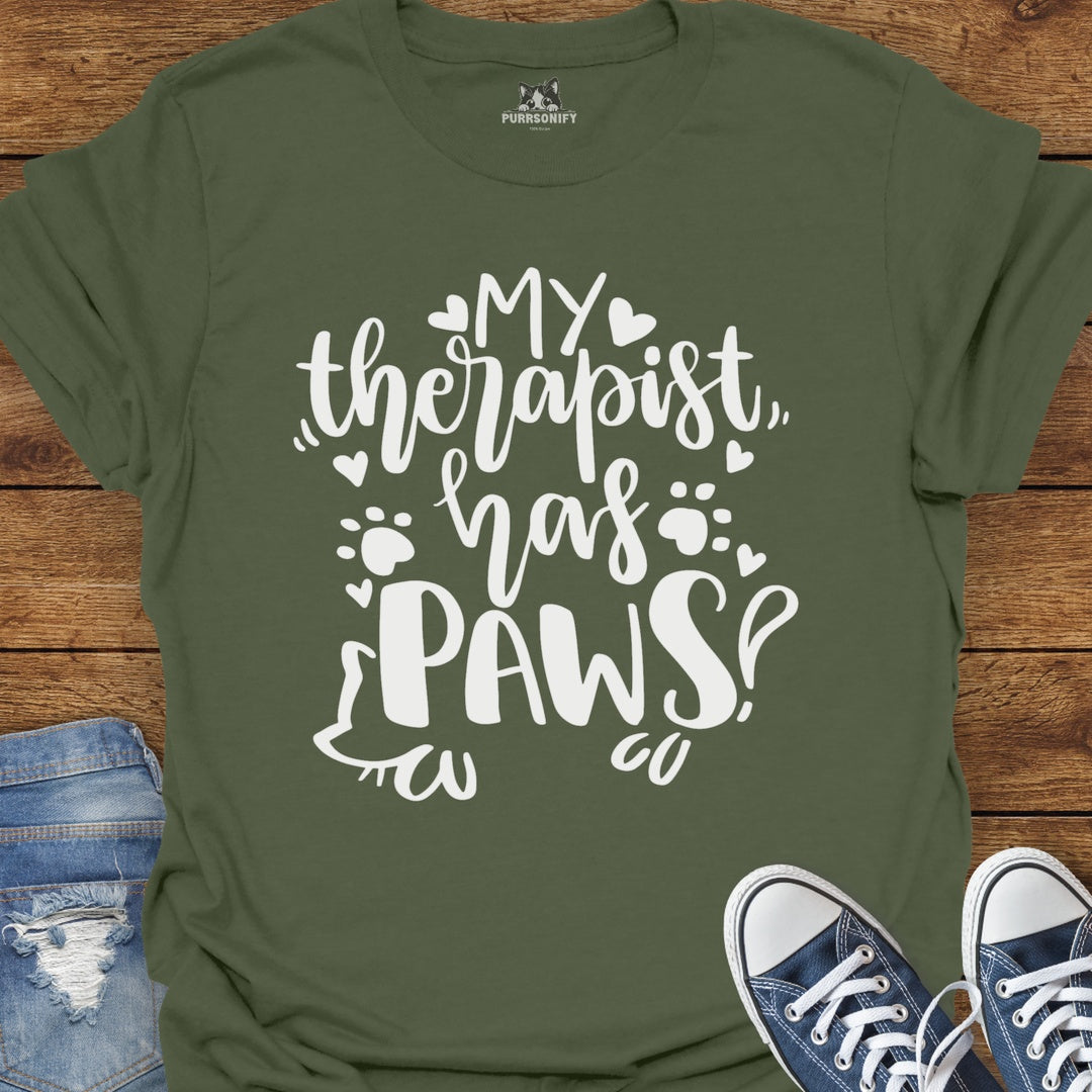 My Therapist Has Paws Cat T-Shirt