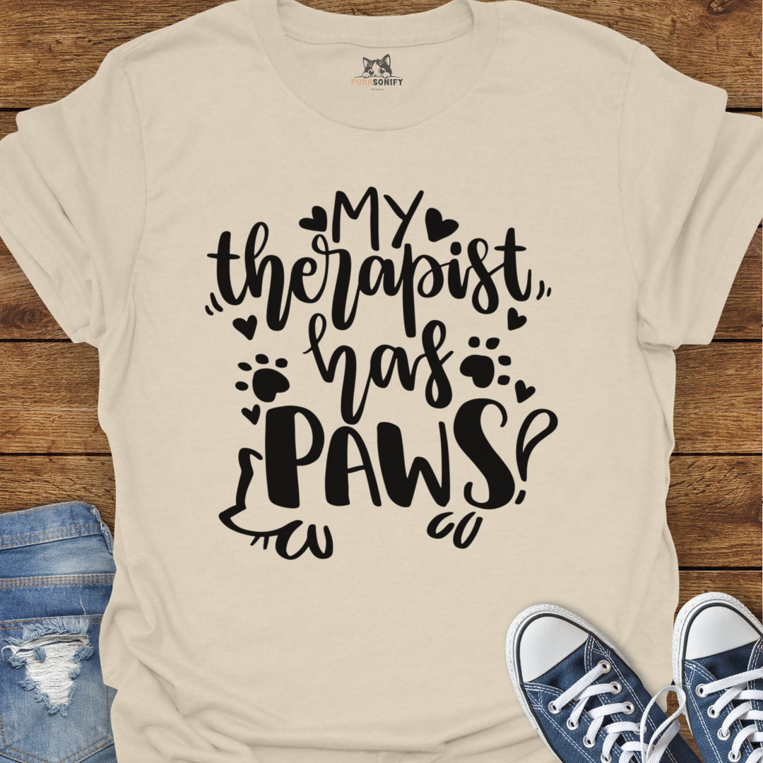 My Therapist Has Paws Cat T-Shirt