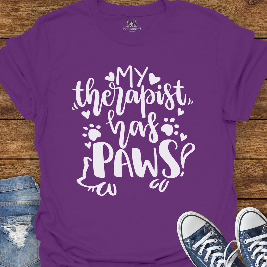 My Therapist Has Paws Cat T-Shirt