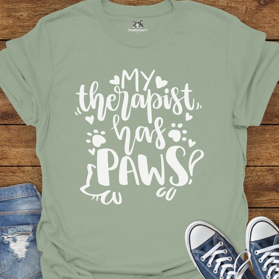 My Therapist Has Paws Cat T-Shirt