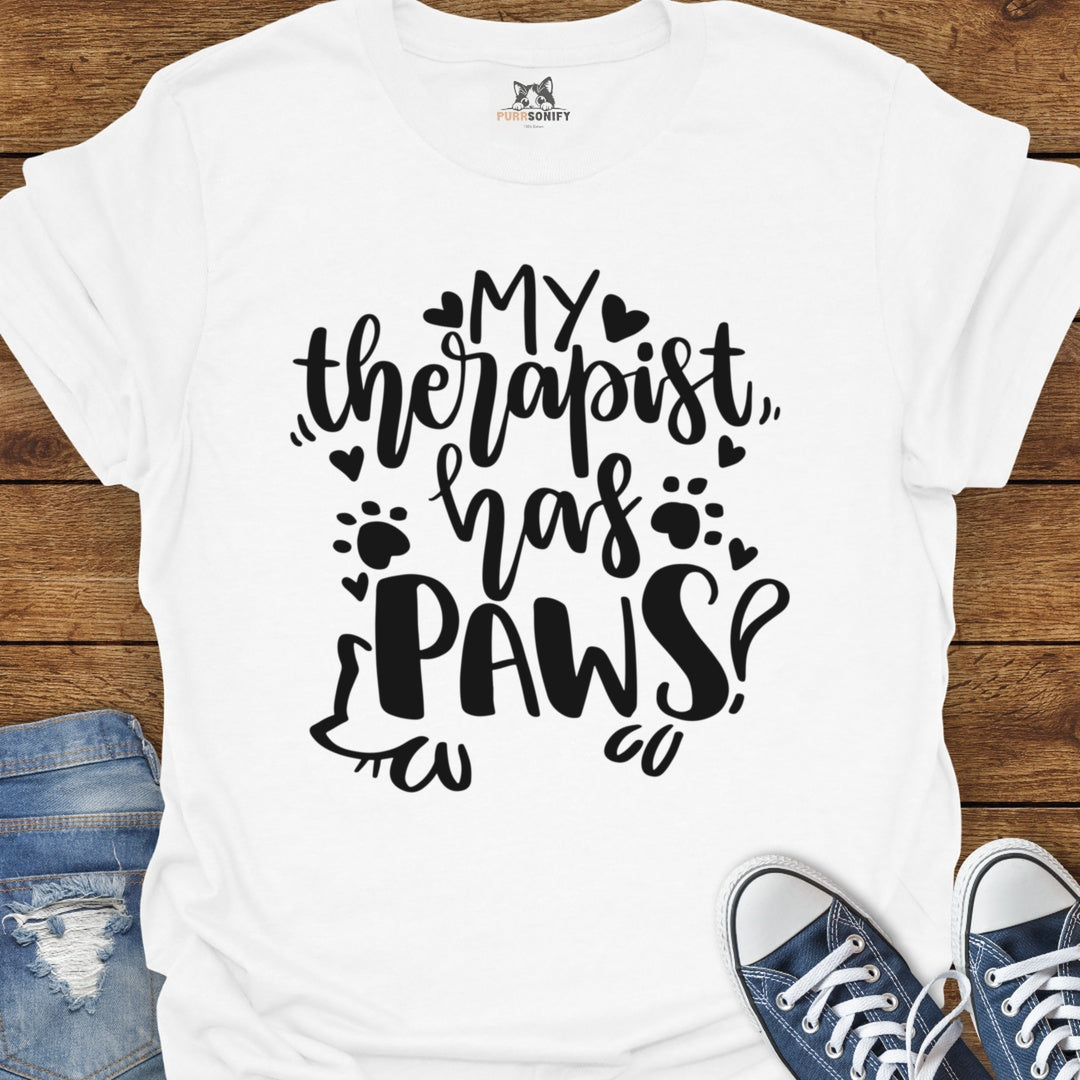 My Therapist Has Paws Cat T-Shirt