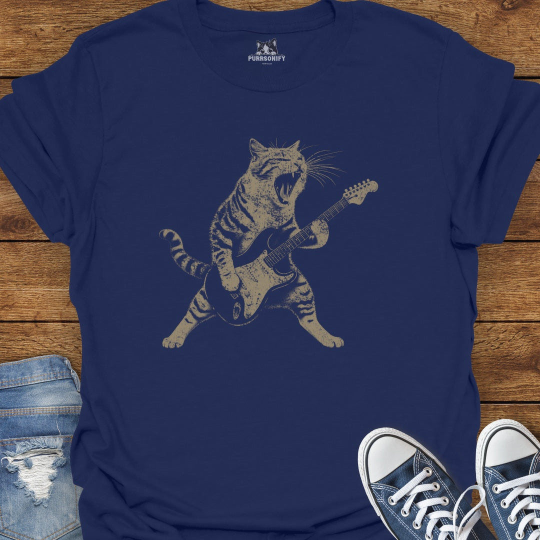 Rock Guitar Cat T-Shirt