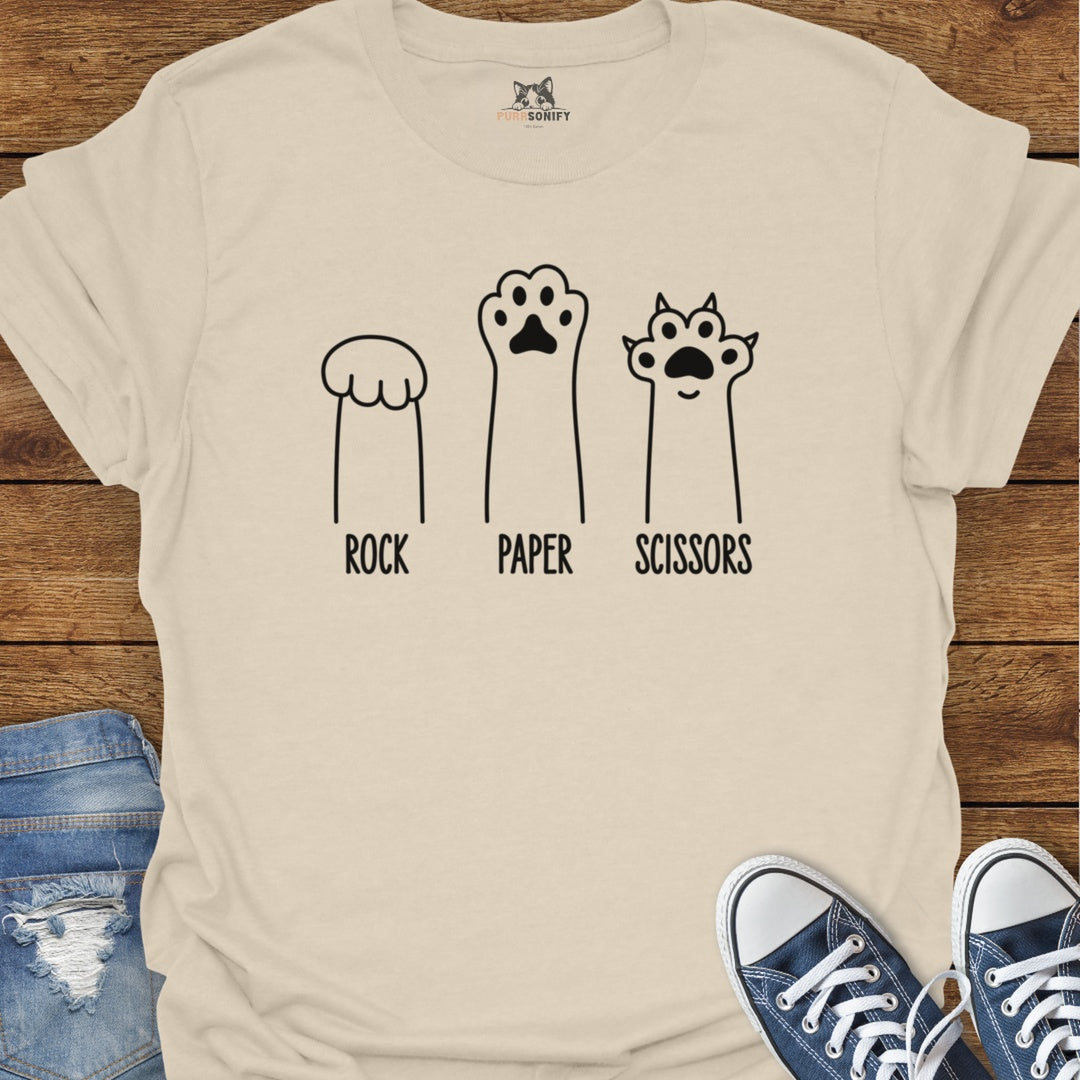 Rock Paper Scissors Cat Paws T-Shirt