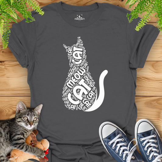 Cat Meow Word Art T-Shirt