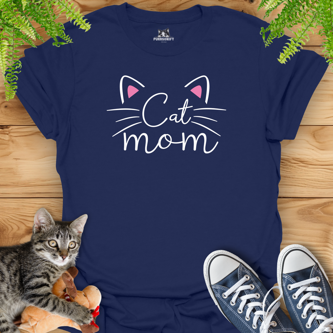 Cat Mom Ears and Whiskers T-Shirt