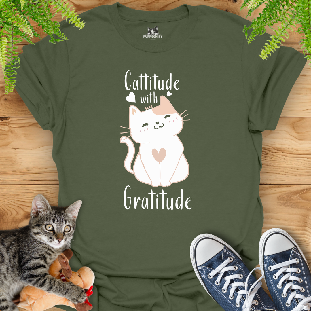 Cattitude with Gratitude T-Shirt