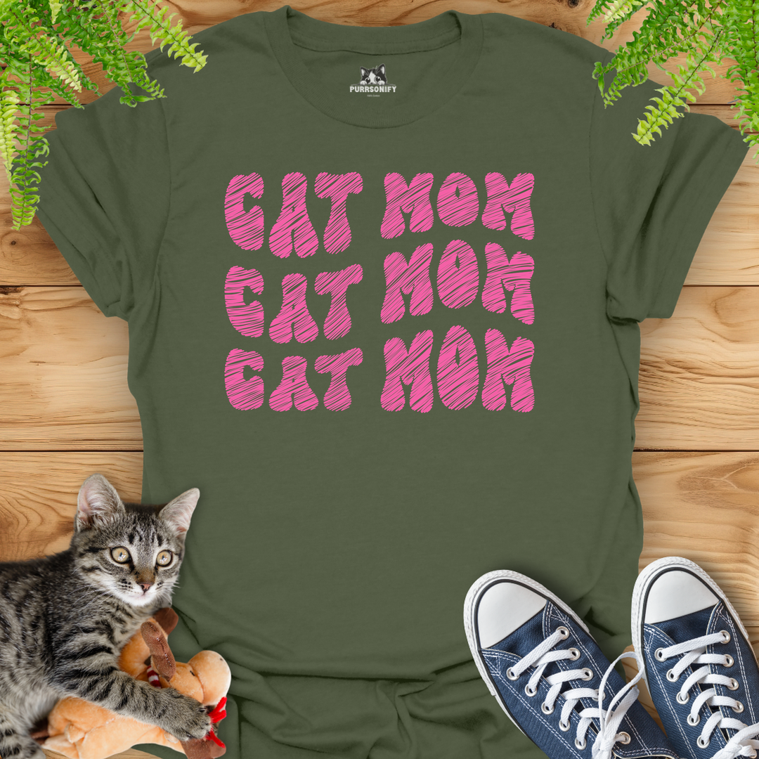 Cat Mom Repeat T-Shirt