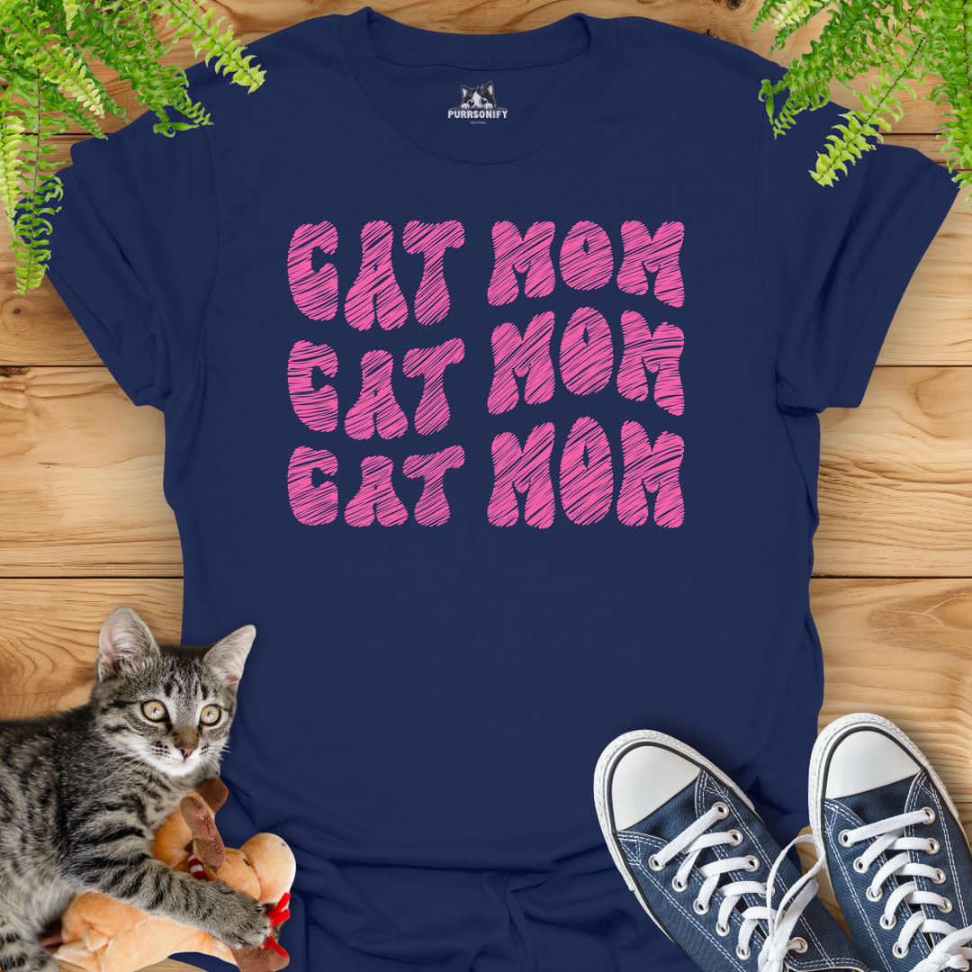 Cat Mom Repeat T-Shirt