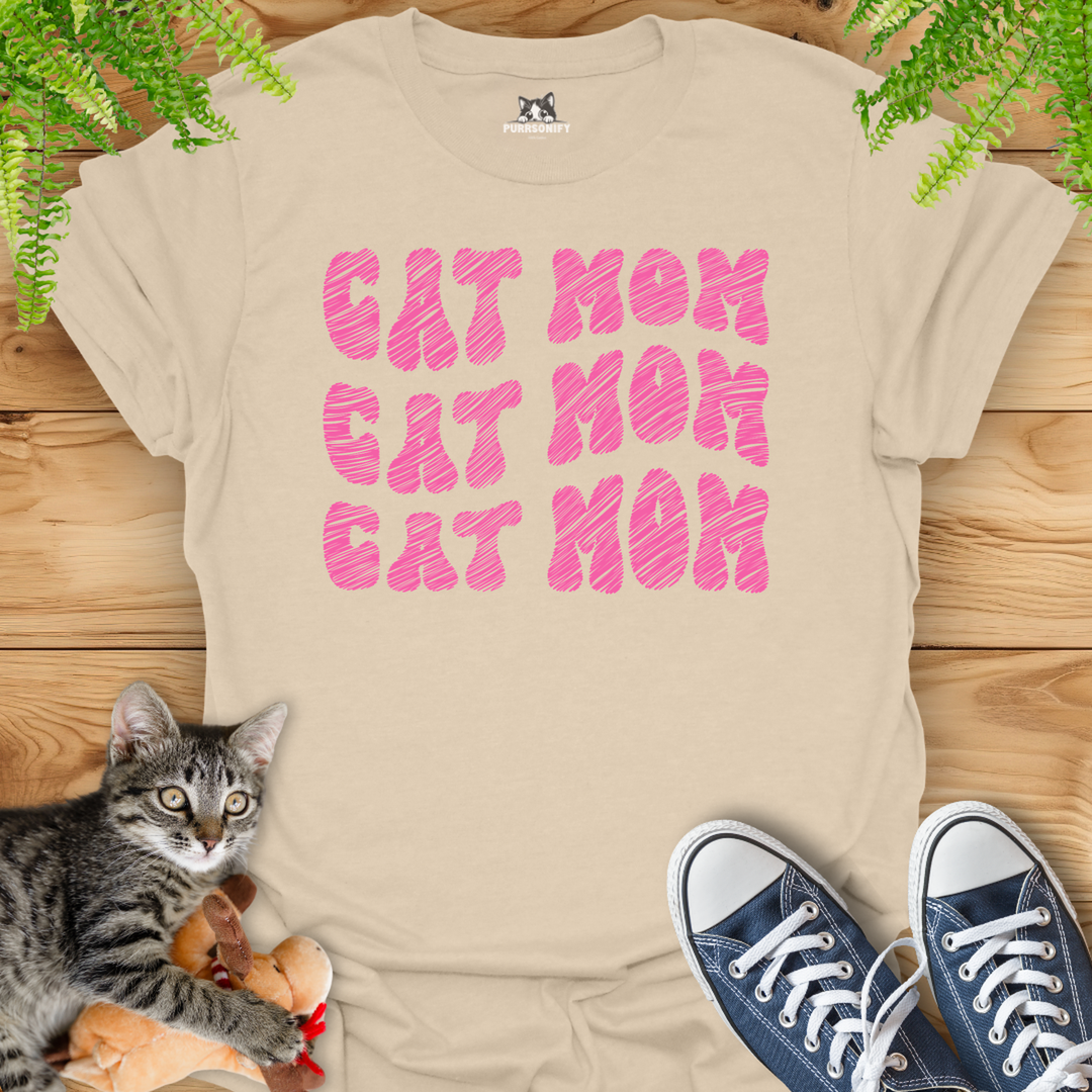 Cat Mom Repeat T-Shirt