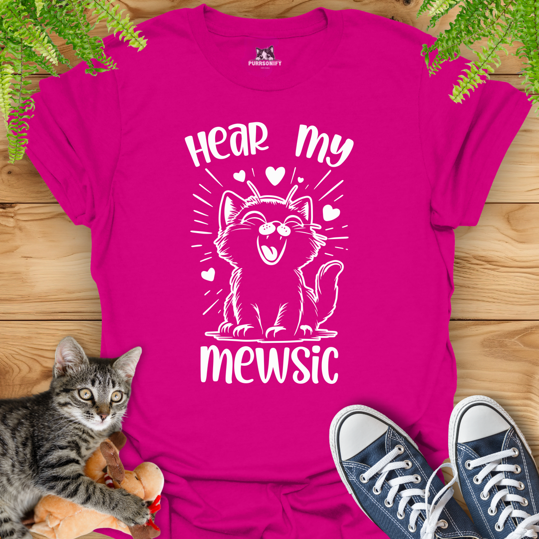 Hear my Mewsic Cat T-Shirt