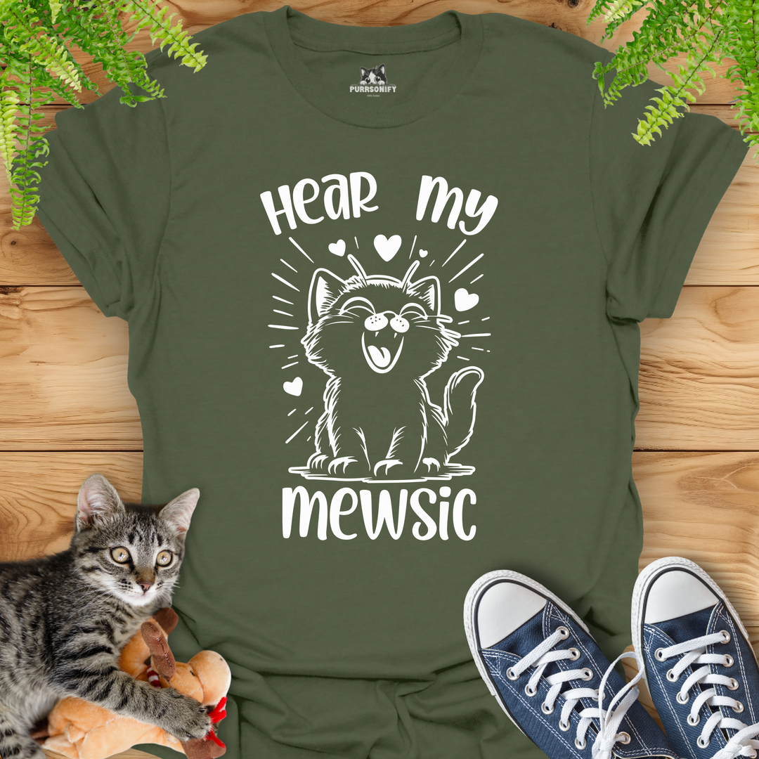 Hear my Mewsic Cat T-Shirt