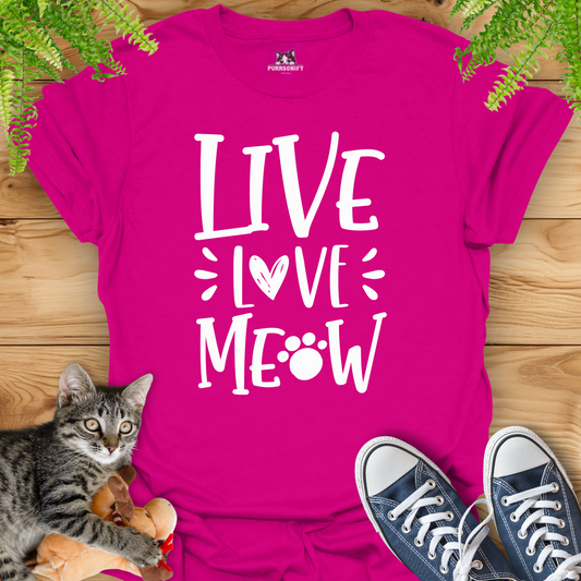 Live Love Meow Cat T-Shirt