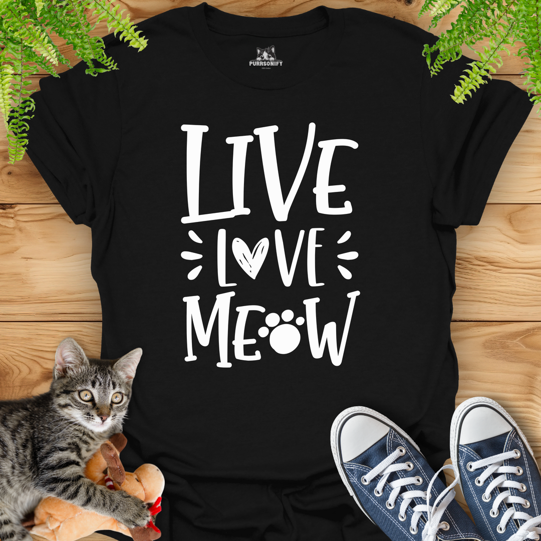 Live Love Meow Cat T-Shirt