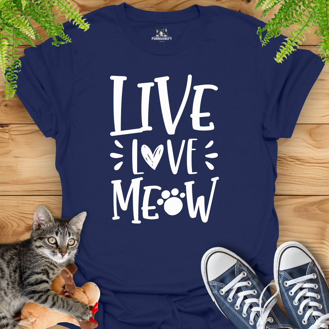 Live Love Meow Cat T-Shirt