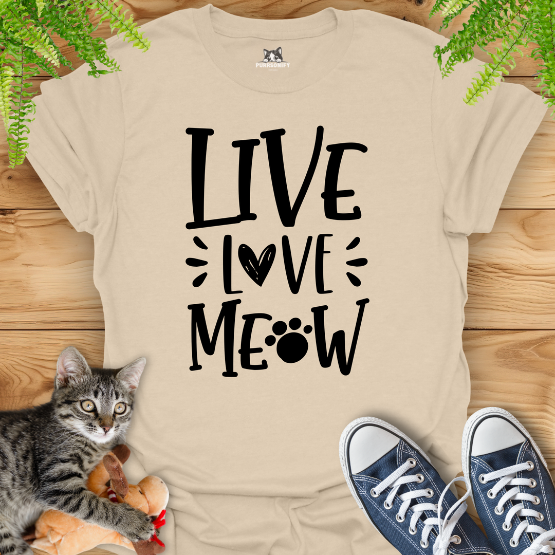 Live Love Meow Cat T-Shirt