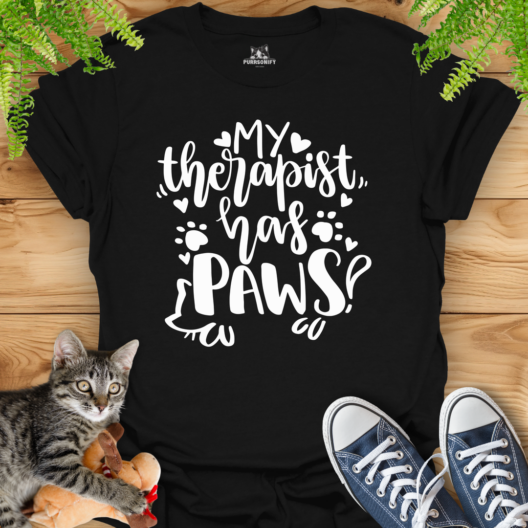 My Therapist Has Paws Cat T-Shirt