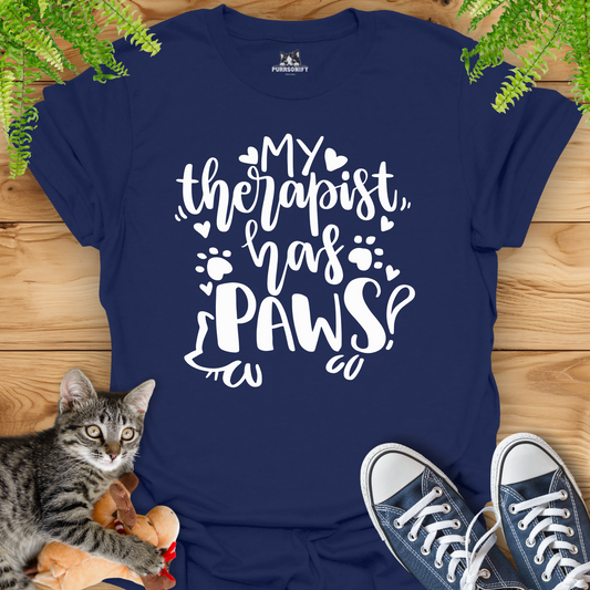 My Therapist Has Paws Cat T-Shirt