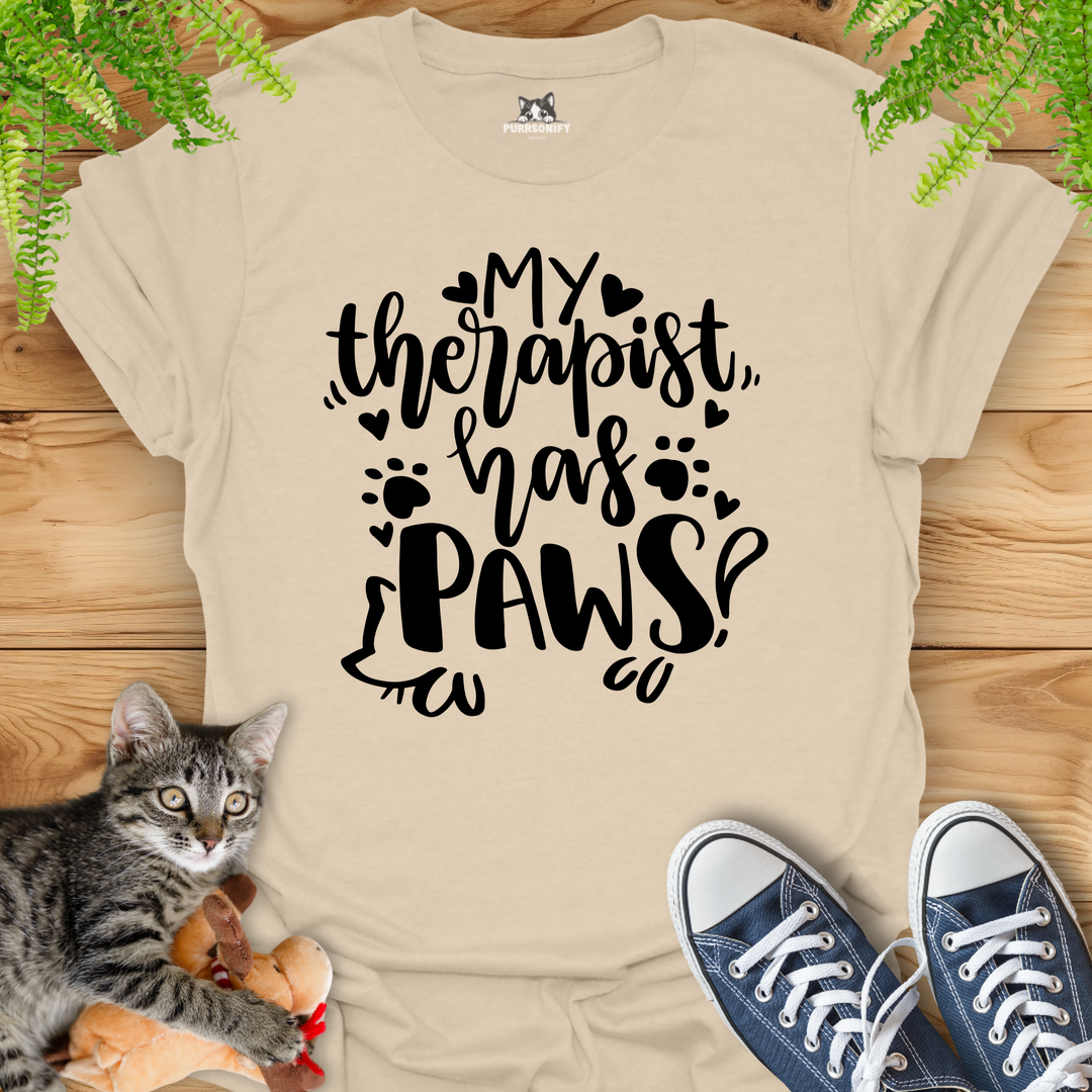 My Therapist Has Paws Cat T-Shirt