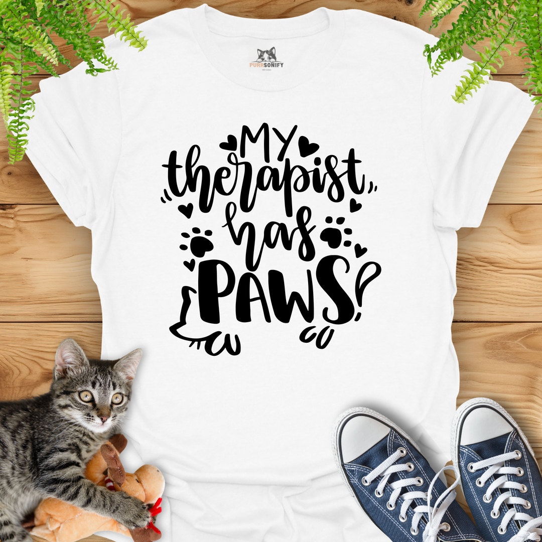 My Therapist Has Paws Cat T-Shirt