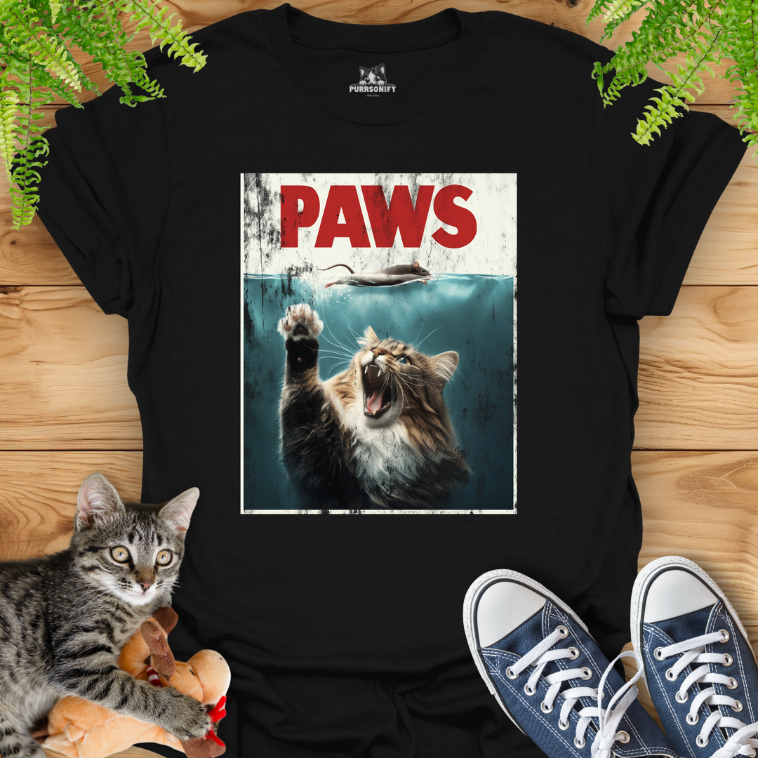 PAWS Movie Poster Cat T-Shirt