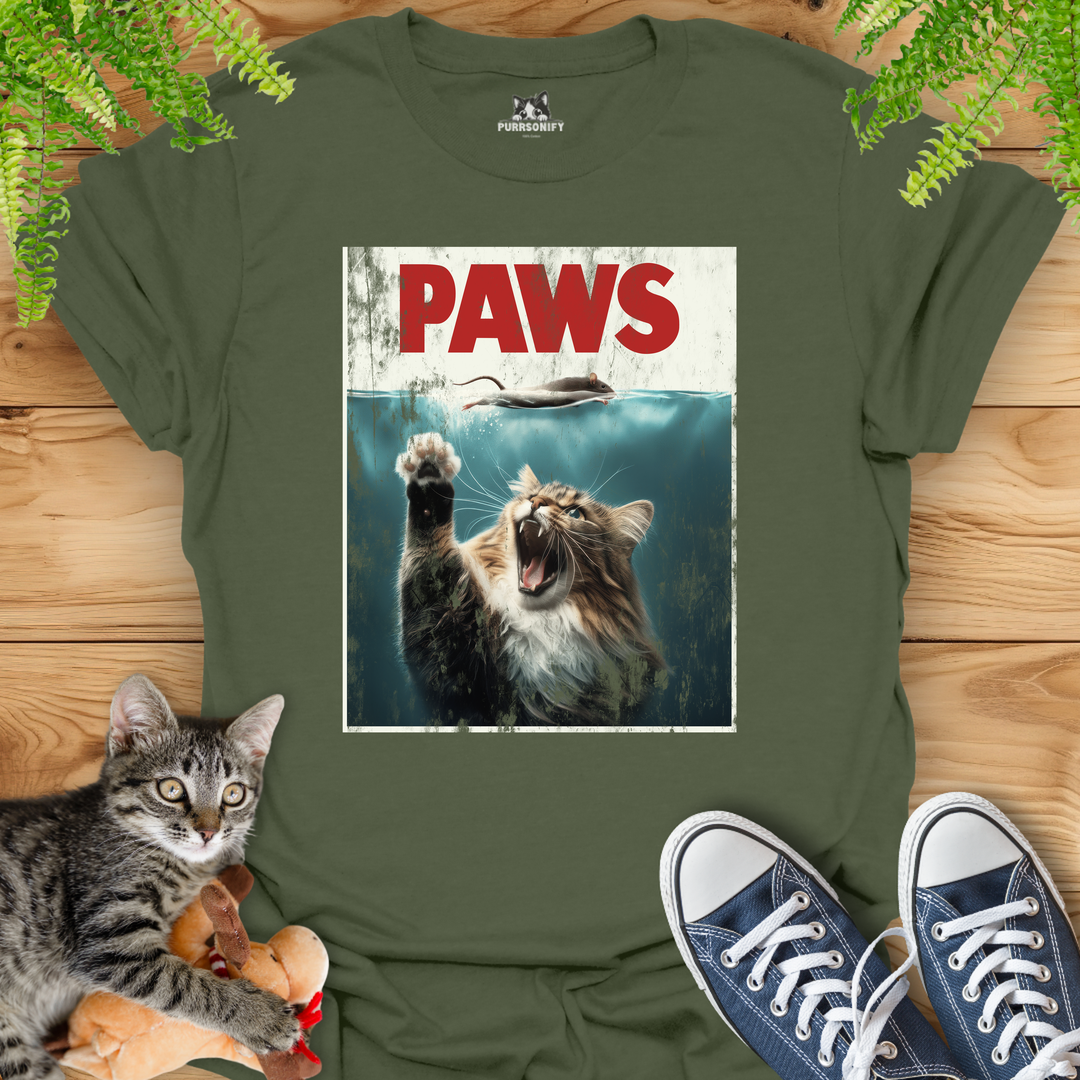 PAWS Movie Poster Cat T-Shirt