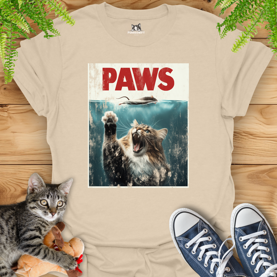 PAWS Movie Poster Cat T-Shirt