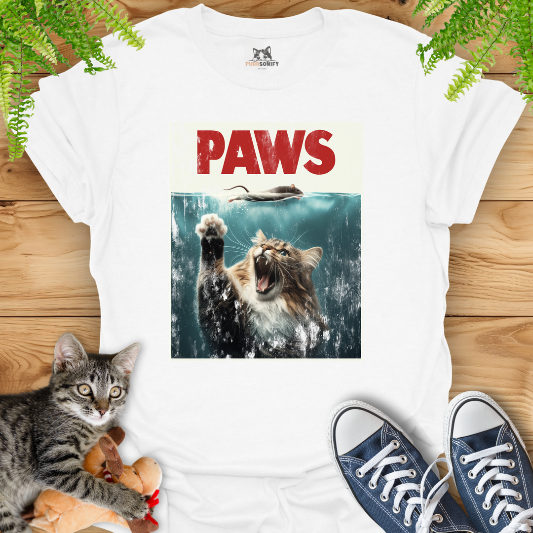 PAWS Movie Poster Cat T-Shirt