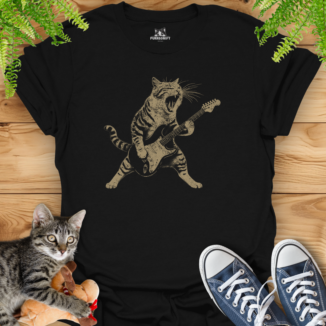 Rock Guitar Cat T-Shirt