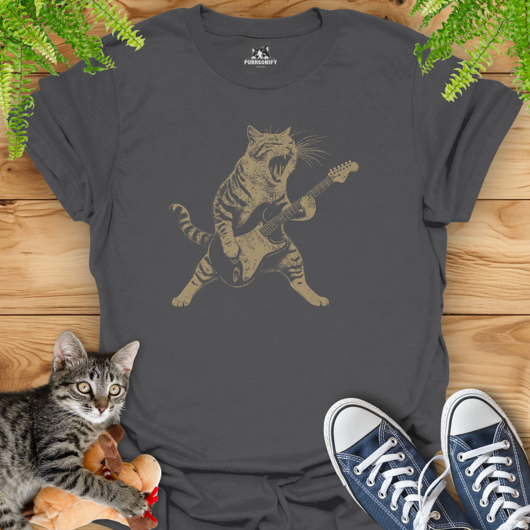 Rock Guitar Cat T-Shirt