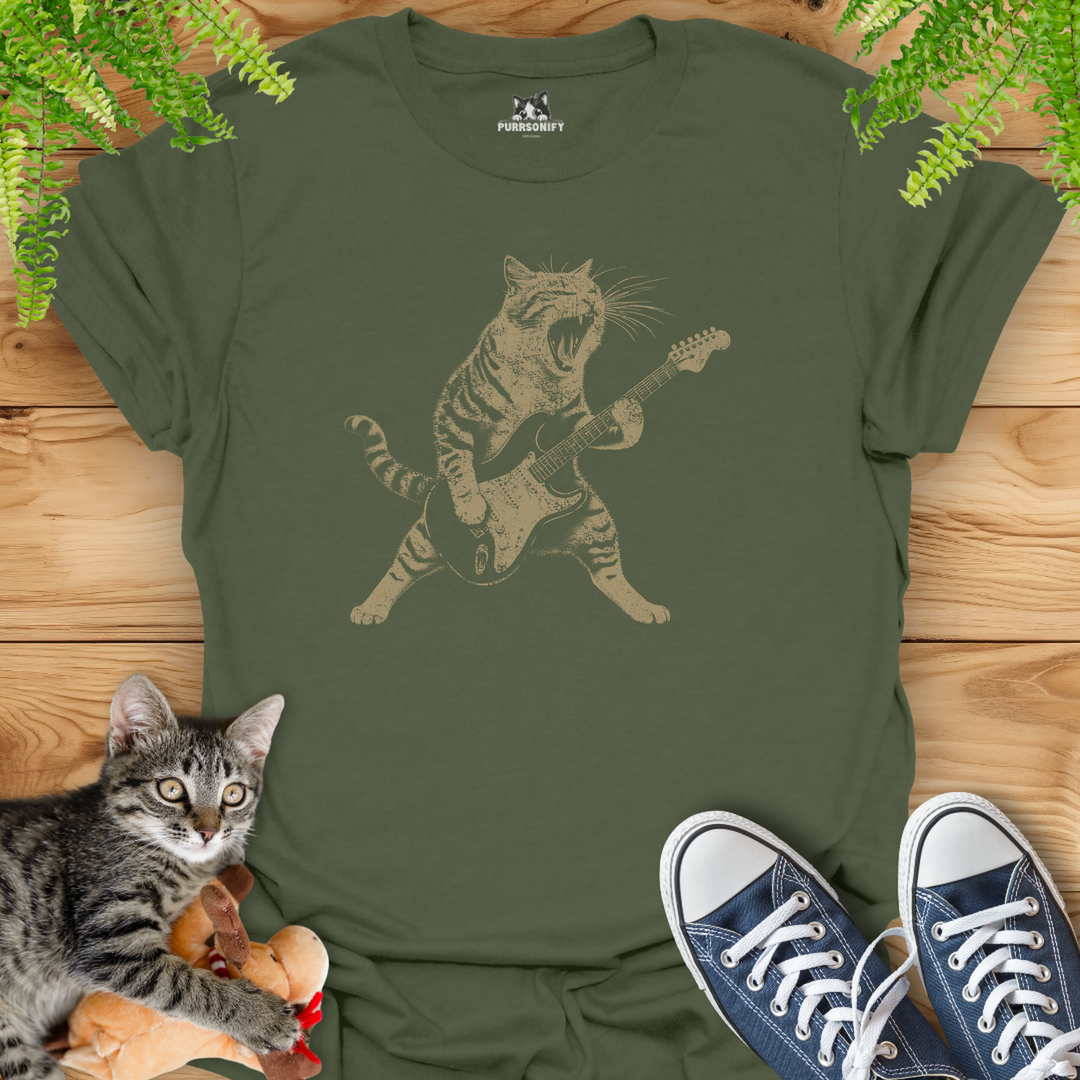 Rock Guitar Cat T-Shirt