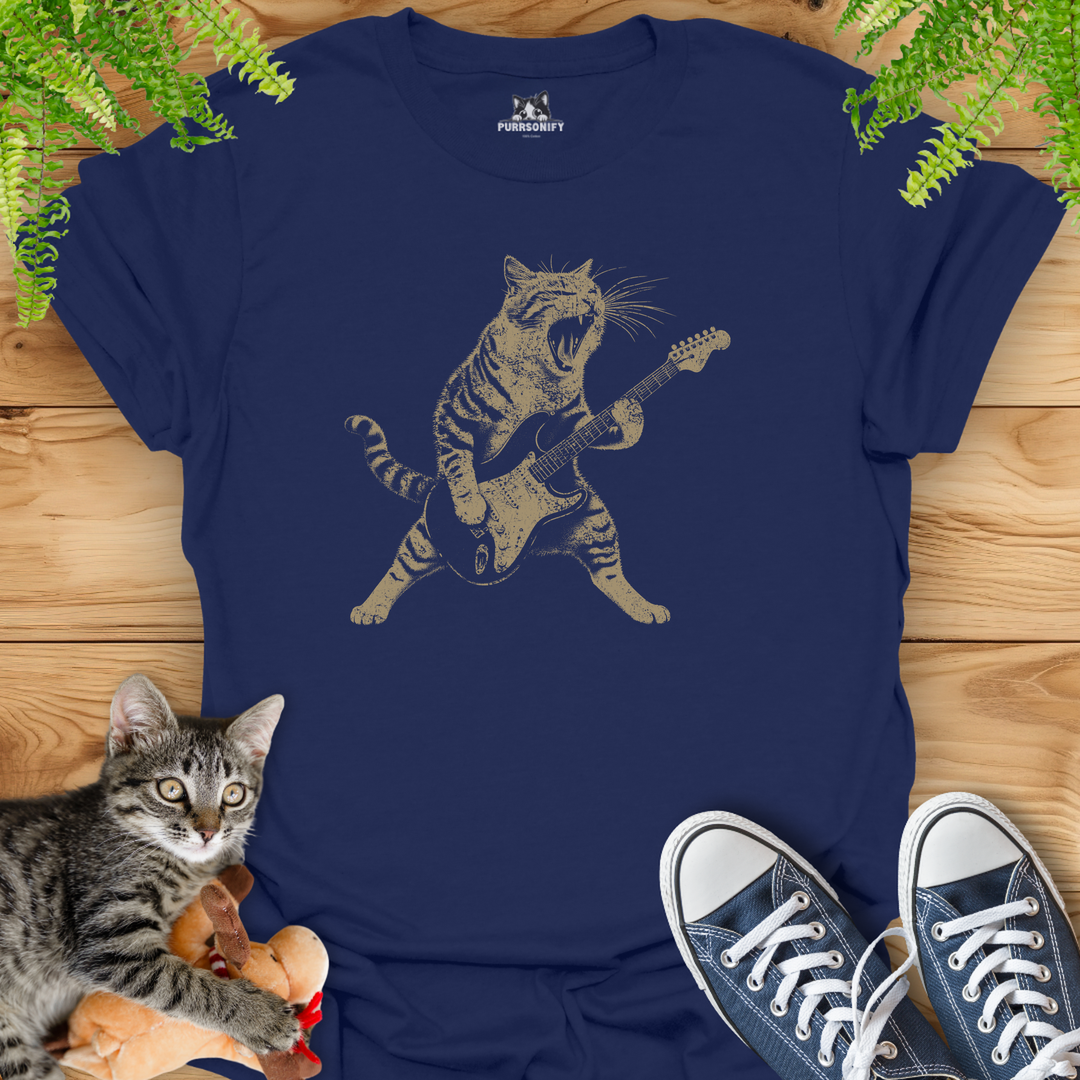 Rock Guitar Cat T-Shirt