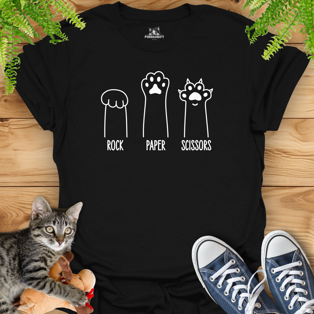 Rock Paper Scissors Cat Paws T-Shirt