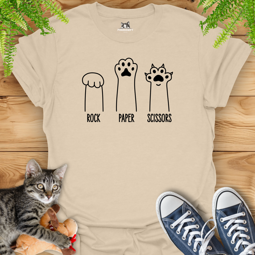 Rock Paper Scissors Cat Paws T-Shirt