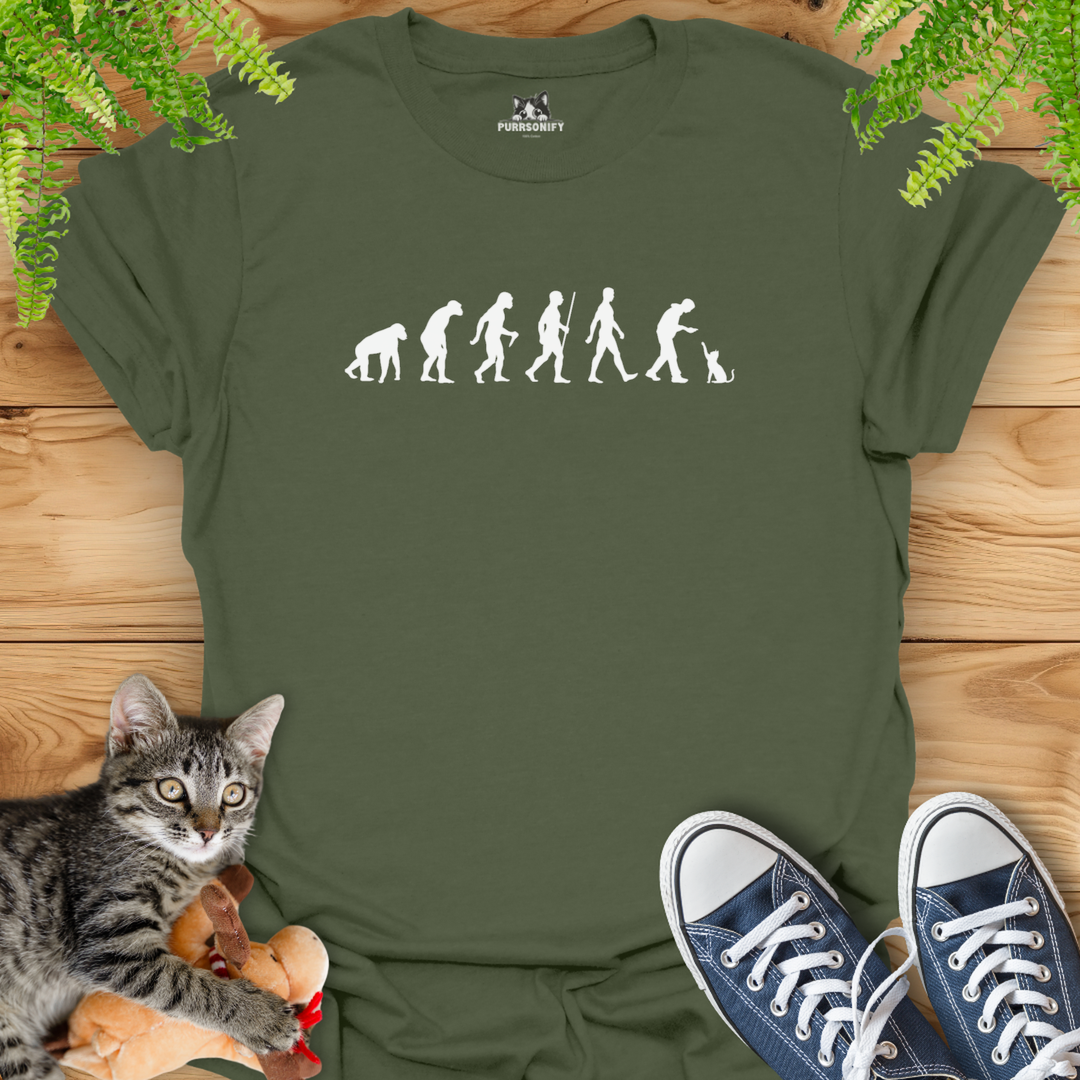 Human Evolution as Seen by Cats T-Shirt